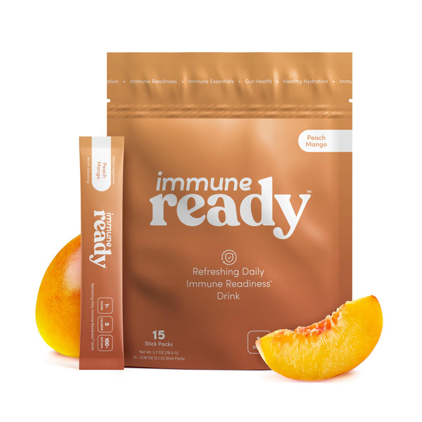 Immune Ready™ Immune Boost Drink Mix - All-In-One Immune Support, Gut Health, and Electrolyte Powder Packets with Vitamin C, Beta Glucan, Zinc,