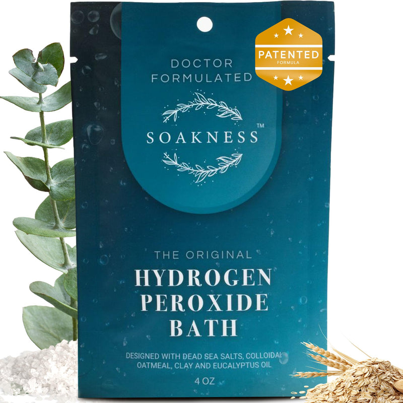 Hydrogen Peroxide Epsom Salt Bath Soak - USA-Made – Patented Bath Salts, Muscle Recovery, & Skin Detoxification – Magnesium Salts for Bathing -
