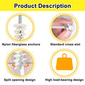 60 Pcs #8 Self Drilling Drywall Anchors,Dry Wall Anchors and Screws Kit, 30 Pcs Nylon Sheetrock Anchors and 30 Pcs #8 X 1-1/4'' Drywall Screw, No