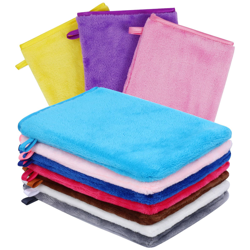 PHOGARY 10 Pack Body & Face Microfiber Washcloths for Baby Younger Kid, Soft Flannel Wash Cloth for Washing Face, Fluffy Easy-Dry Facial Wash