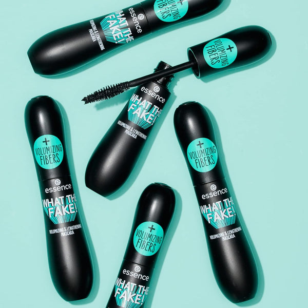 Essence | What the Fake! Volumizing & Lengthening Fiber Mascara | Paraben Free | Cruelty Free (Pack of 1)