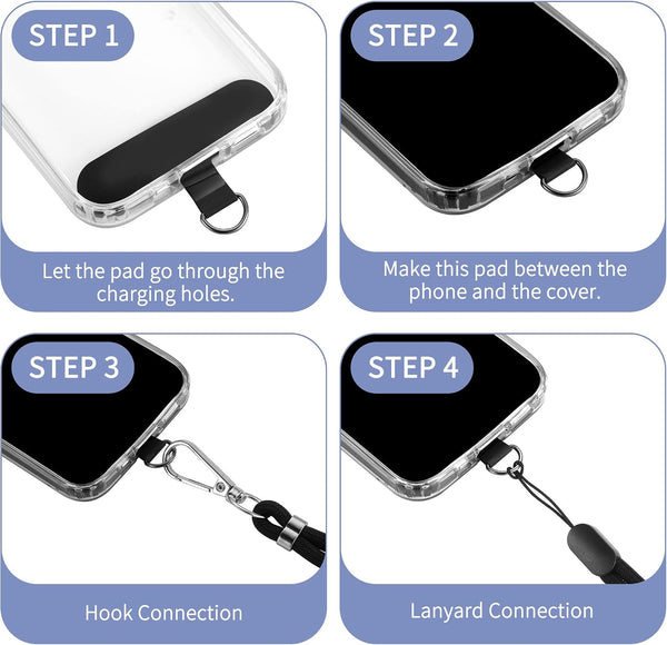 CACOE Cell Phone Lanyard 2 Pcs-1 Pcs Adjustable Neck Strap,1 Pcs Wrist Strap, 2 Pcs Pads, Universal Crossbody, Multifuctional Compatible with Most