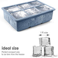 Excnorm Silicone Ice Cube Trays 3 Pack - Large Size Silicone Ice Cube Molds with Leak Proof Removable Lid Square Ice Cube Tray And BPA Free for