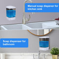 Soap Dispenser Wall Mount, 33.8oz/1000ml Commercial Manual Soap Dispenser Wall Mounted for Bathroom Kitchen Hotel, Liquid Containers Shampoo