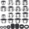 16 pcs Faucet Adapter Kit, CNYMANY Kitchen Aerator Adapter Set Male Female M22 Sink Faucet Adapter Connecting Garden Hose Water Filter Standard