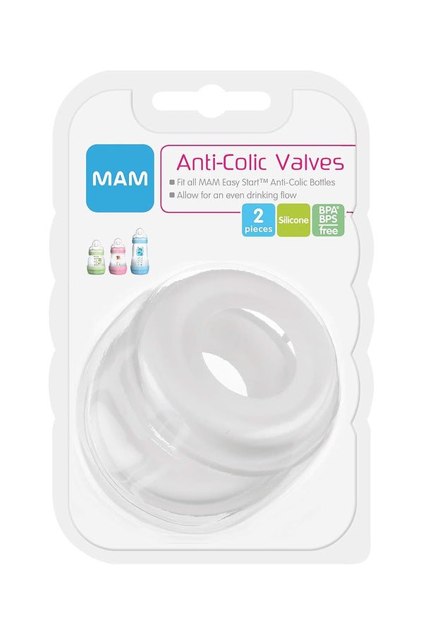 MAM Easy Start Anti-Colic Bottle Original Valve Replacement Parts – 2 Pack | Compatible With All MAM Easy Start Anti-Colic+ Baby Bottles, Made In