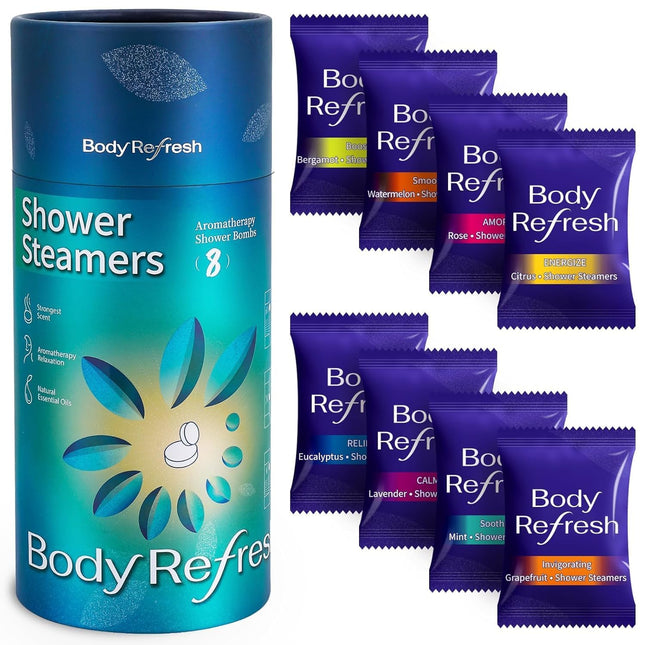 Shower Steamers for Men - 8 Pack Shower Bombs with Essential Oils, Self Care Bir