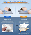 Ultra Pain Relief Cooling Pillow for Neck Support, Adjustable Cervical Pillow Cozy Sleeping, Odorless Ergonomic Contour Memory Foam Pillows,