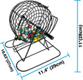 Yuanhe Jumbo Bingo Game Set - 11 Inch Tall Metal Cage with Calling Board, 7/8" Bingo Balls, 500 Bingo Chips,100 Bingo Cards for Large Group Games