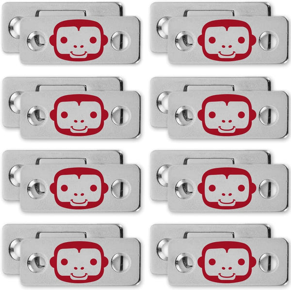 RUBY Monkey Magnets AS-SEEN-ON-TV, Cabinet and Drawer Magnet Sets, Fast and Easy Installation, Just Peel & Stick, Slim Design Fits Virtually
