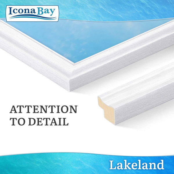 Icona Bay 4X6 White Picture Frame - Contemporary Photo Frame 4 X 6 - Composite Wood Frame for Walls or Tabletop - Lakeland Collection