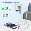 3 Pack Apple Mfi Certified Charger Cable 6Ft, Lightning to USB Cable Cord 6 Foot, 2.4A Fast Charging,Apple Phone Long Chargers for Iphone