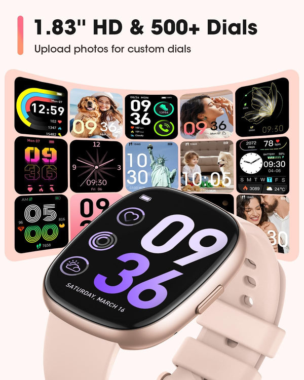 Smart Watches for Women Men with Call: Fitness Trackers with 24-Hour Heart Rate Spo2 Sleep Monitor 5ATM Waterproof 120+ Sport Mode Watches for