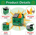 PUNICA Dumpster Fire Pencil Holder with 100 Pcs Flame Note Cards, Funny Office Desk Accessories Decor, Great Gifts for Coworkers Teacher - Green