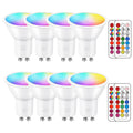 ILC GU10 LED Light Bulb 40 Watt Equivalent Color Changing 12 Colors 5W Dimmable Warm White 2700K RGB LED Light Bulbs with Remote Control (Pack of