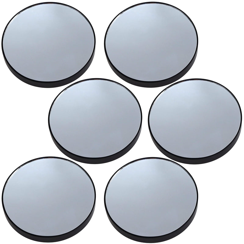 Iconikal 6-Pack 10x Magnification Mirror with Suction Cups, Black, 3-Inch Diameter