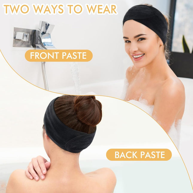 SINLAND Spa Headband for Women Ultra Soft Adjustable Makeup Hair Band with Magic