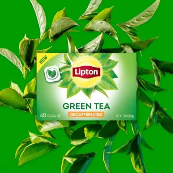 Lipton Decaffeinated Green Tea Bags, Unsweetened Teabags for Decaf Hot Tea or Decaf Iced Tea with Flavonoids, 40 Total Tea Bags 40 Count (Pack of 1)