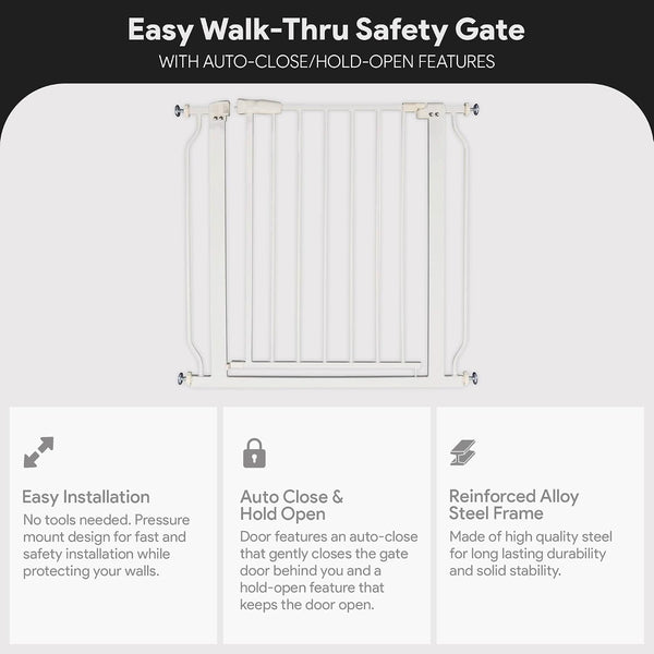 BalanceFrom Easy Walk-Thru Safety Gate for Doorways and Stairways with Auto-Close/Hold-Open Features, 30-Inch Tall, Fits 29.1-33.8 Inch Openings,