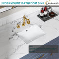 16 Inch Undermount Bathroom Sink Small Rectangle Undermount Sink White Ceramic Under Counter Bathroom Sinks with Overflow (15.70"x11.69")