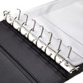Juvale Check Binder - Black Faux Leather, 7-Ring, 14 x 10 in, Fits 600 Checks - Business Checkbook Binder & Cover with Pen Loop, Checkbook Holder