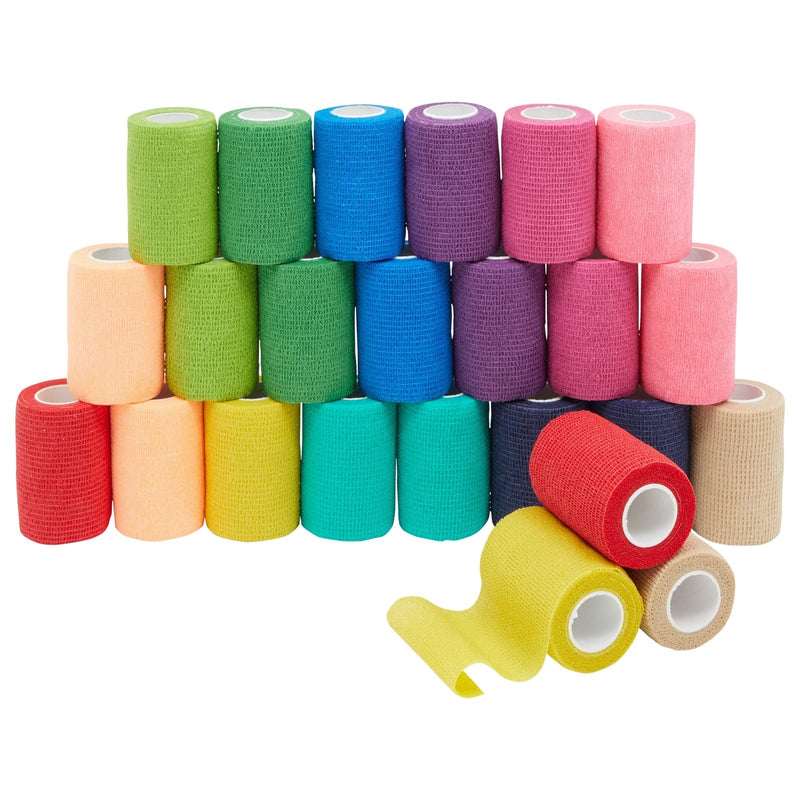 Juvale Cohesive Self-Adherent Bandage Wrap - Elastic Support for Sprains & Sports Tape - Vet Wrap for Horses & Dogs - Hand-Tearable Design & Grip