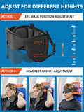 SARISUN Travel Pillow for Airplanes Sleep, Seat Strap for Stable Support Solid Black