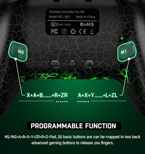 Wireless Switch Controller for Nintendo Switch/Switch 2/Lite/OLED Controller, Switch Controller with a Mouse Touch Feeling on Back Buttons, Extra