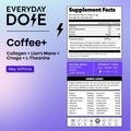 Everyday Dose Premium Adaptogenic Mushroom Coffee with Grass-Fed Collagen, Chaga, Lions Mane & L-Theanine for Better Focus, Energy, Digestion,