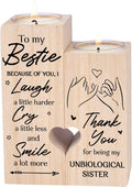 Double-Sided Printing - to My Bestie Because of You I Laugh a Little Harder Thank You for Being My Unbiological Sisters Personalized Friendship
