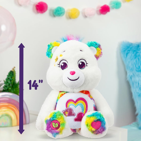 Care Bears Medium Plush - True Friend Bear - Perfect Stuffed Animal Holiday, Birthday Gift, Super Soft and Cuddly – Good for Girls and Boys,