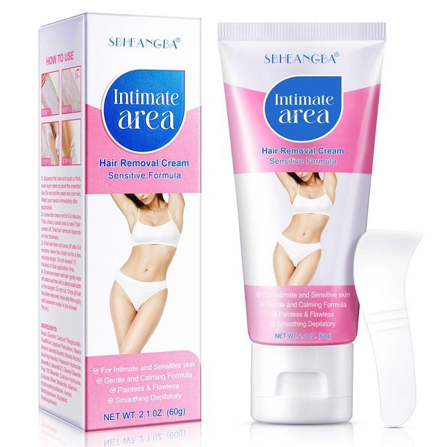 Intimate Painless Depilatory Gel for Women - Bikini Hair Removal for Sensitive S