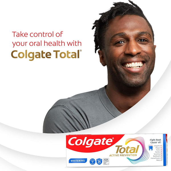 Colgate Total Whitening Toothpaste, Mint Toothpaste, 5.1 Oz Tube, 2 Pack