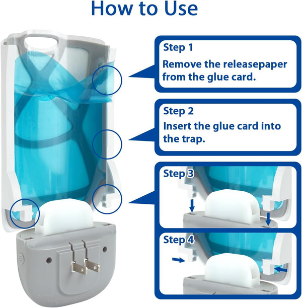 Gideal Flying Insect Trap Indoor Plug in Bug Light Catcher Insect Killer Gnats Mosquito White (Device + 5 Glue Cards)