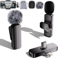 2-Pack Wireless Mini Lavalier Lapel Microphone for iPhone,iPad(Lightning) - 65ft Cordless Clip on Dual Mics with Noise Reduction 6H Working Time