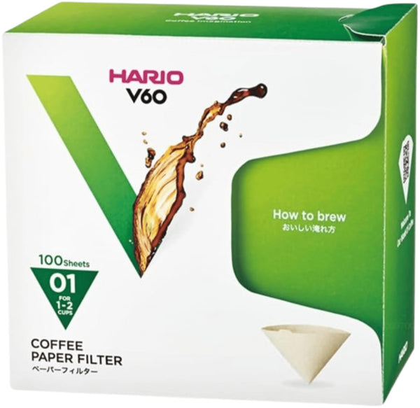 Hario V60 Paper Coffee Filter, Size 01, Natural, 100ct Box Size 01 100ct Boxed Natural