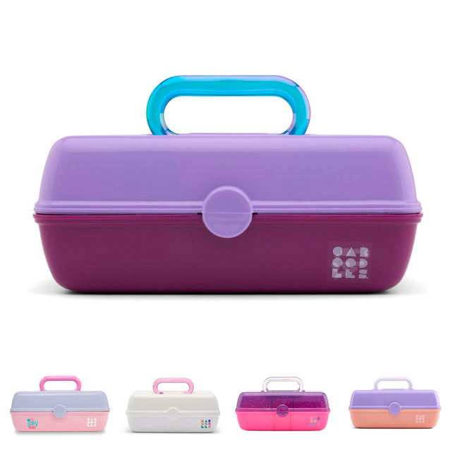 Caboodles Pretty in Petite Makeup Box, Hard Plastic Organizer Box, 2 Swivel Tray