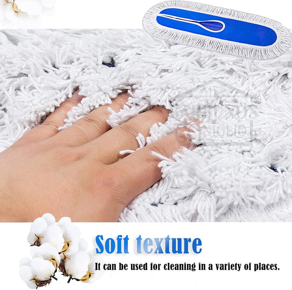 Large Mop Head 24" Industrial Strength Ultimate Cotton Floor Dust Mop Refill, Commercial Cleaner Mop Head Replacement, Dust Mops for Home,