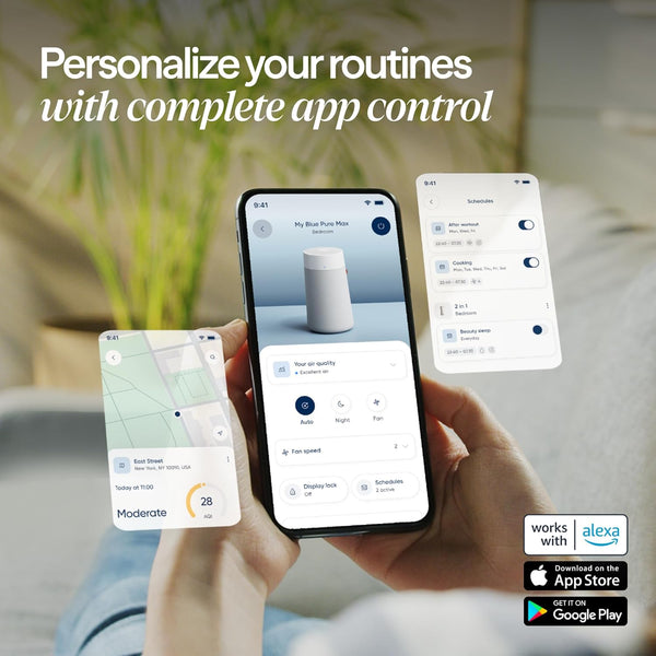 BLUEAIR Blue Pure 311i Max Smart Air Purifier for Medium Rooms up to 2,107 Sq Ft HEPASilent Air Cleaner for Pets Allergies Smoke & Dust WiFi Air