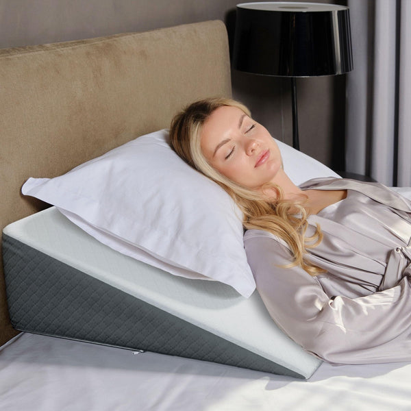 Kolbs Bed Wedge Pillow for Sleep Apnea, Sleeping Comfort, Relaxing, Acid Reflux, Heartburn and Back Pain Relief. Cushion for Sitting up in Bed.