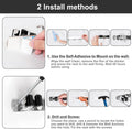 Broom Holder Wall Mount, Broom Organizer Wall Mount Stainless Steel Broom and Mop Hanger Heavy Duty Storage Organization for Home Kitchen Garden