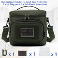 FlowFly Tactical Lunch Bag Large Insulated Lunch Box Cooler Tote for Men, Women with MOLLE/PALS Webbing (Army#Green, Medium) Army#Green Medium