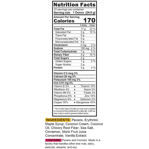 TGB Maple Pecans | 1g Net Carb Keto Snack | Gluten Free Low Carb Candy Nuts, 10 Ounces Maple Pecan 10 Ounce (Pack of 1)