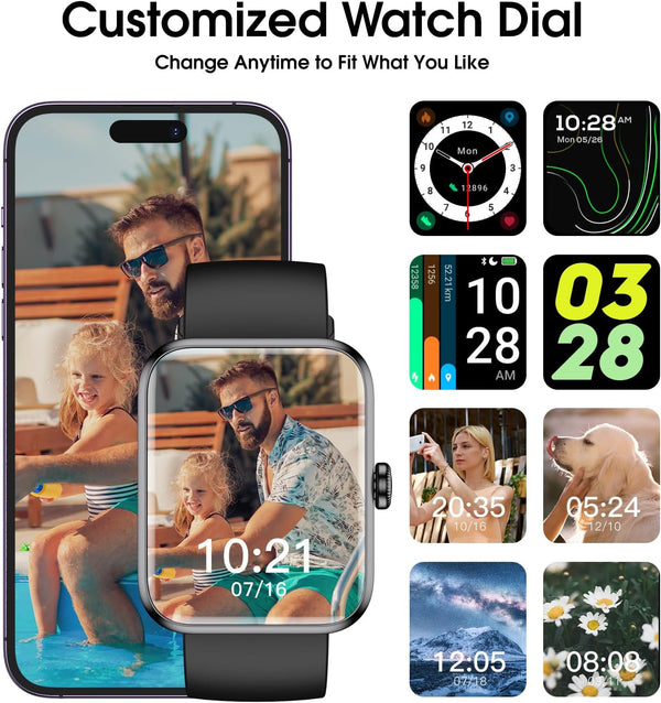 Smart Watch, Fitness Tracker with Heart Rate Monitor, Blood Oxygen, Sleep Tracker, 41Mm Touchscreen Smartwatch for Android Ios Swimming Waterproof