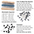 1400Pcs Basic Electronics Component Assortment Kit, Electrolytic Capacitor, Ceramic Capacitor, LED Diode, Common Diode, Resistor, Transistor