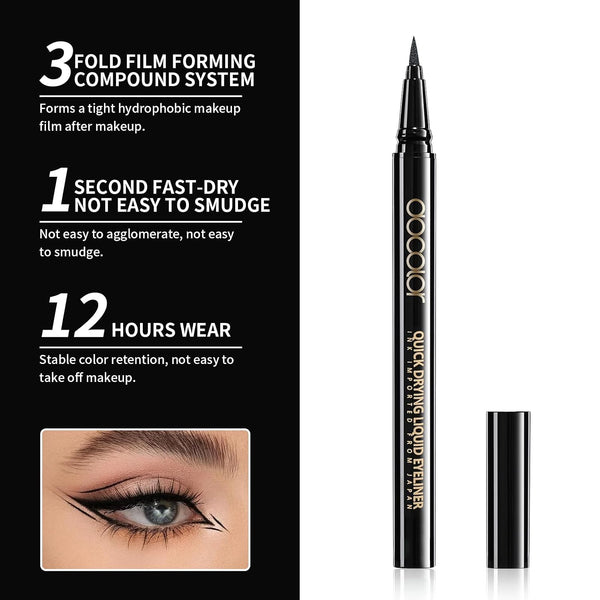 docolor Waterproof Eyeliner Pen Super Slim Precise All Day Black Eyeliner Liquid Professional Makeup Liquid Eye Liner Pencil for Women 1 Count