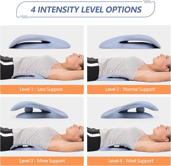 RESTCLOUD Back Stretcher for Back Pain Relief, Lower Back Stretcher Back Stretching Cushion, Lumbar Stretcher Device Helps with Spinal Stenosis