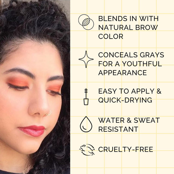 Elizabeth Mott Queen of the Fill Tinted Eyebrow Gel – Auburn, 4g | Brow Filler for Fuller Looking Brows, Covers Grays, Water-Resistant,