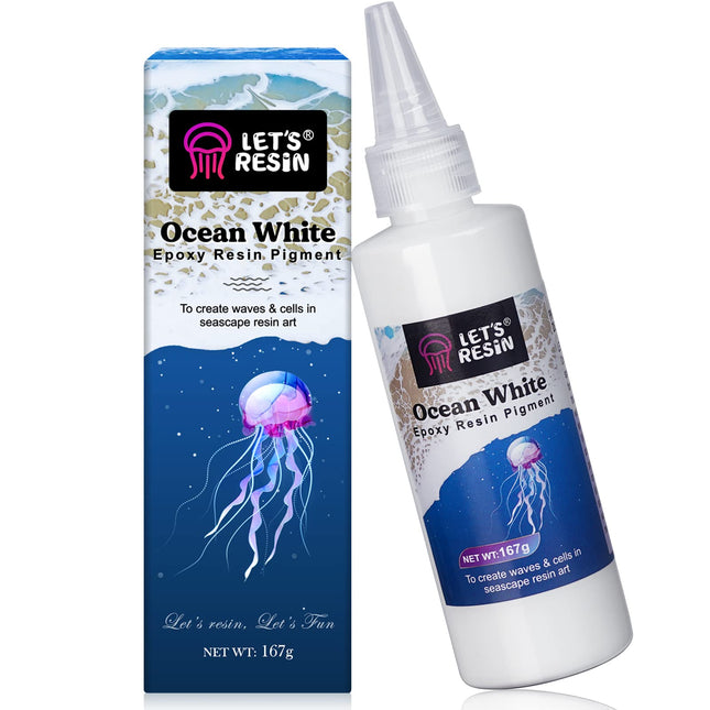 LET'S RESIN Ocean White Epoxy Resin Pigment 167G/5.89Oz, High Concentrated Paste for Epoxy & UV Resin, UV Resistant Opaq