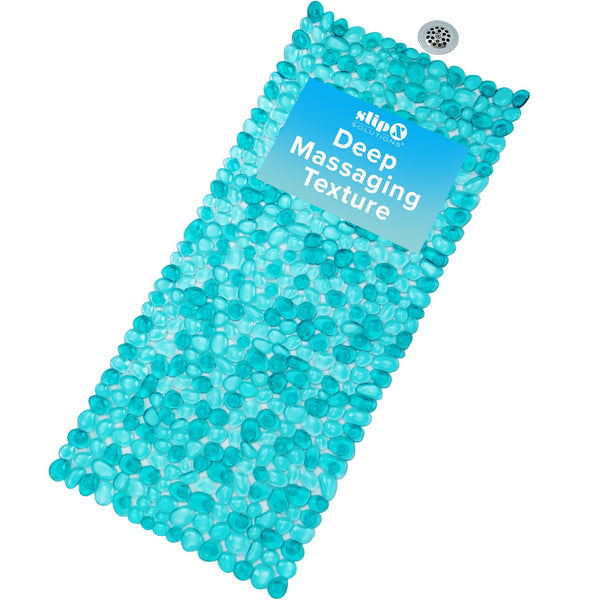 Slipx Solutions Extra Long Deep Foot Massager Bath Tub & Shower Mat 38X17 | Non-Slip, 188 Suction Cups | Feels Great on Tired Feet, Looks like